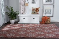 VND15205X8 5 x 7 Medium Geometric Terracotta Indoor-Outdoor Rug - Veranda-6