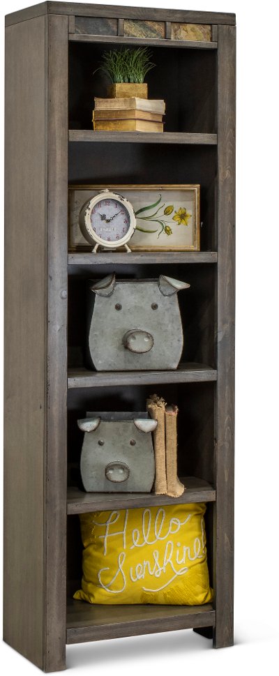 Driftwood Gray Entertainment Center Bookcase - Castle Creek