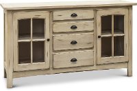 Distressed White TV Stand - Cambridge