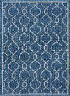 VND16145X8 5 x 7 Medium Geometric Indigo Blue Indoor-Outdoor Rug - Veranda