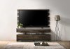 Dark Brown and Faux Concrete Entertainment Center - Forge