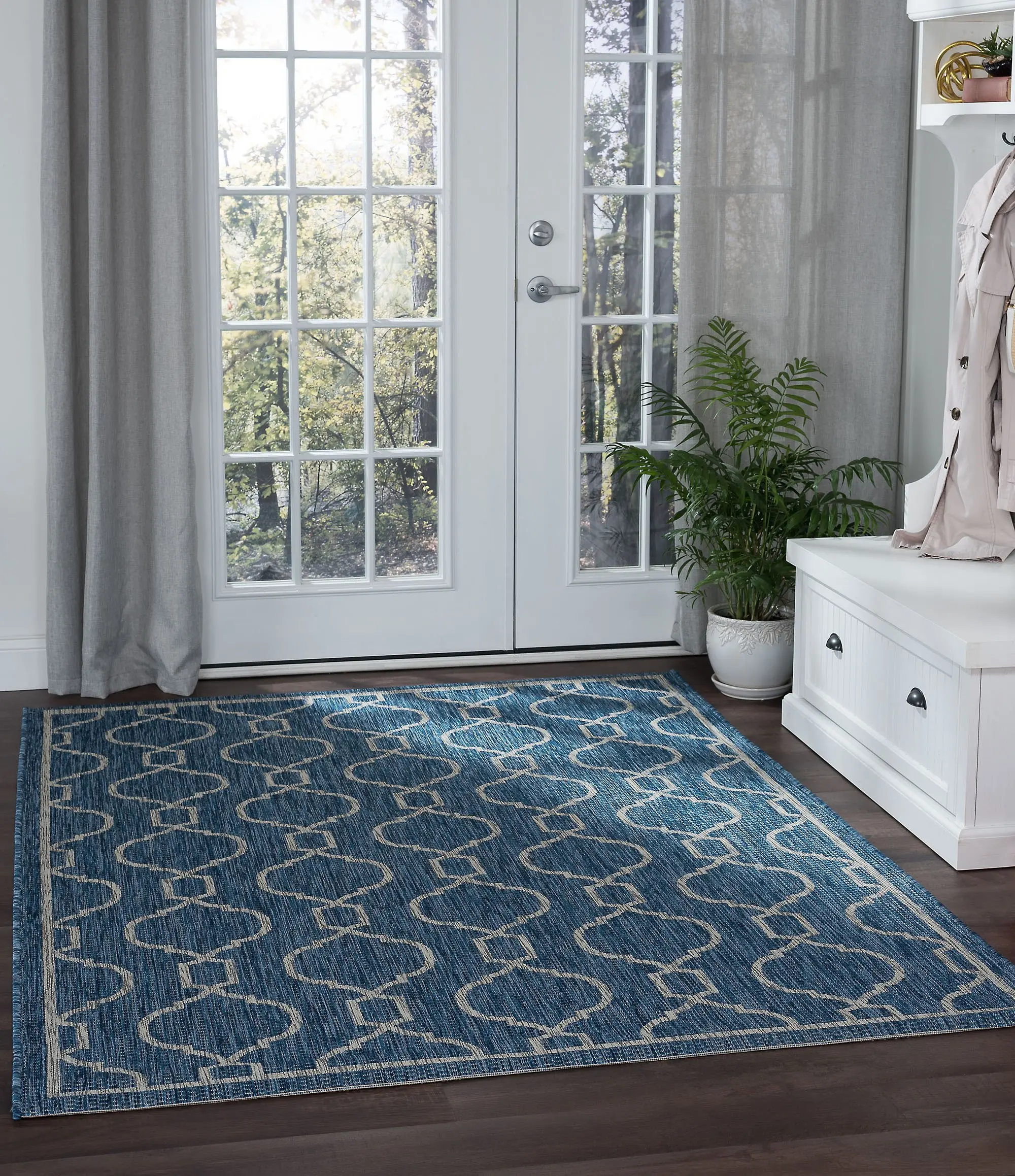 VND16148X10 8 x 10 Large Geometric Indigo Blue Indoor-Outdoor Rug - Veranda-2
