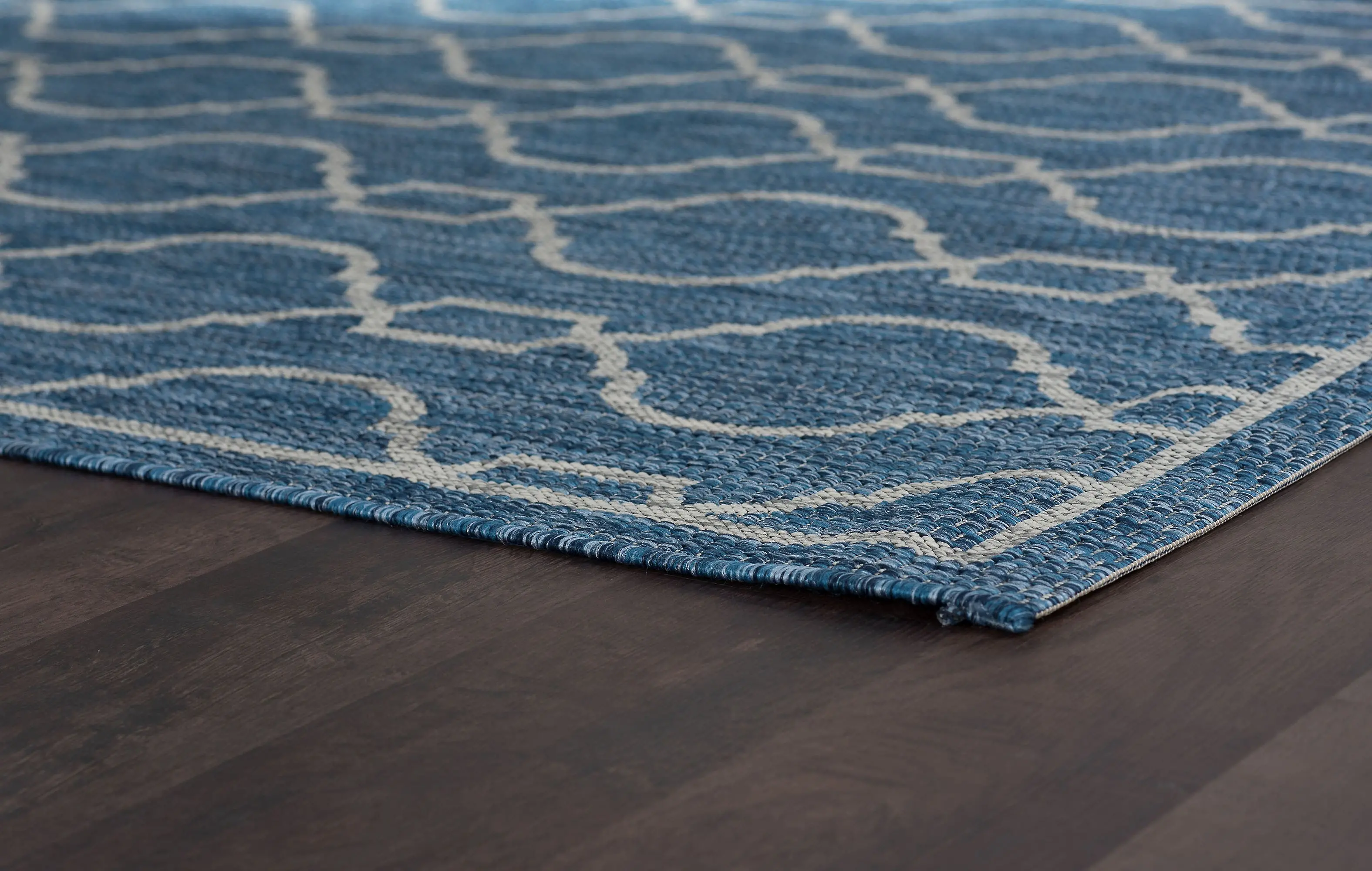 VND16148X10 8 x 10 Large Geometric Indigo Blue Indoor-Outdoor Rug - Veranda-4