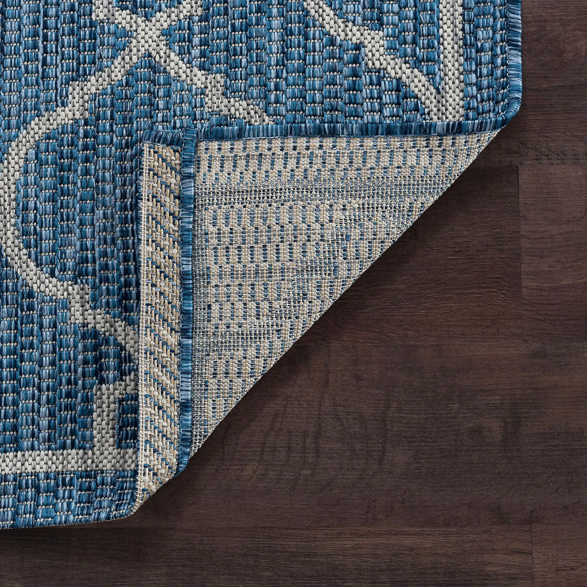 VND16148X10 8 x 10 Large Geometric Indigo Blue Indoor-Outdoor Rug - Veranda-5