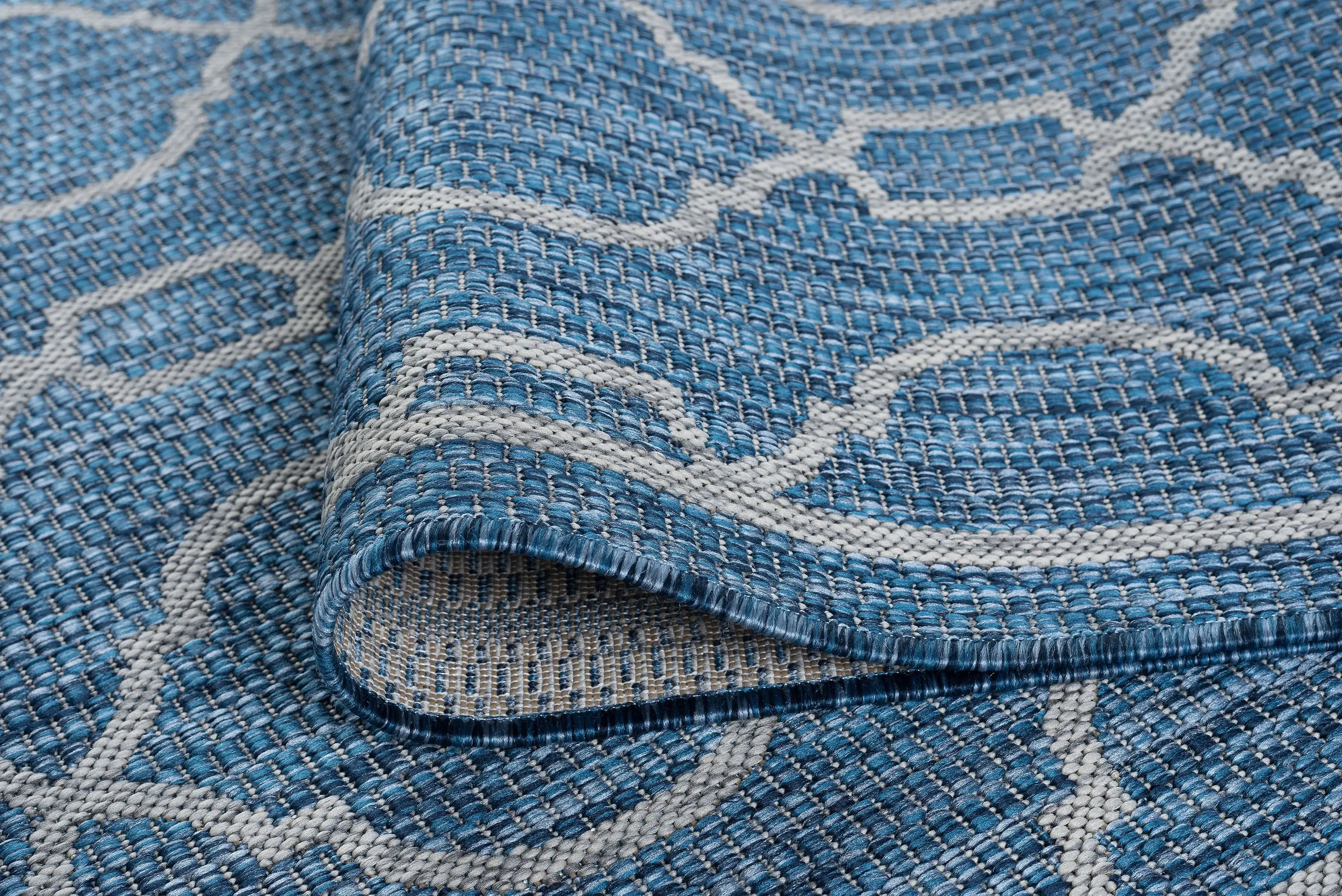 VND16148X10 8 x 10 Large Geometric Indigo Blue Indoor-Outdoor Rug - Veranda-6