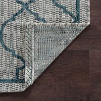 VND16155X8 5 x 7 Medium Villa Geometric Teal Indoor-Outdoor Rug - Veranda-4