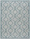 VND16158X10 8 x 10 Large Villa Geometric Teal Indoor-Outdoor Rug - Veranda