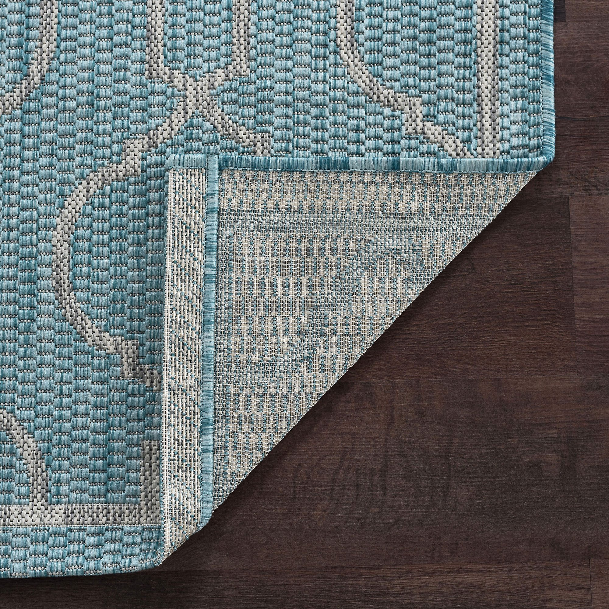 VND16195X8 5 x 7 Medium Villa Geometric Aqua Indoor-Outdoor Rug - Veranda-5
