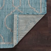 VND16195X8 5 x 7 Medium Villa Geometric Aqua Indoor-Outdoor Rug - Veranda-5
