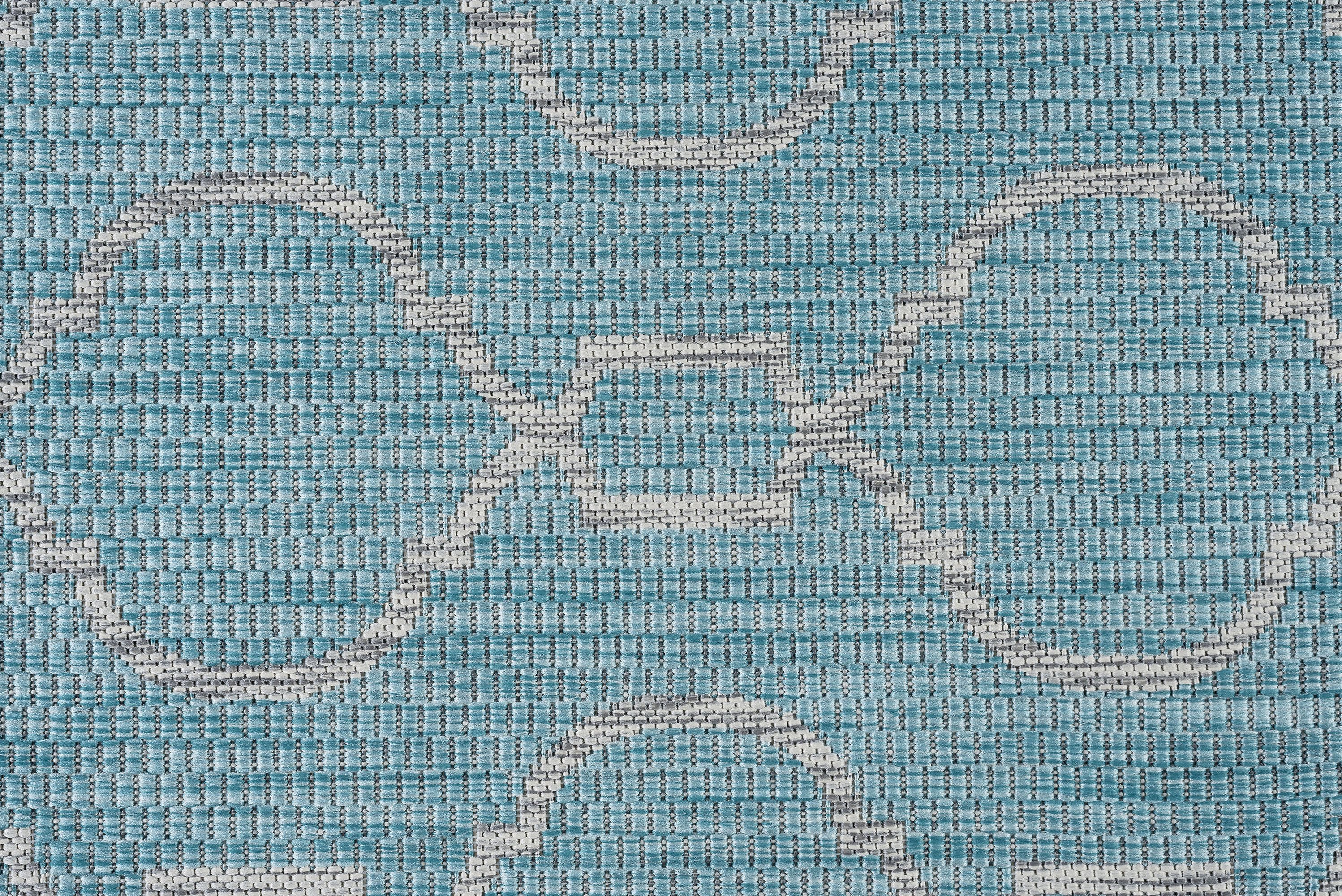 VND16195X8 5 x 7 Medium Villa Geometric Aqua Indoor-Outdoor Rug - Veranda-8