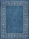 VND18145X8 5 x 7 Medium Border Indigo Blue Indoor-Outdoor Rug - Veranda