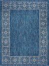VND18148X10 8 x 10 Large Border Indigo Blue Indoor-Outdoor Rug - Veranda