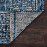 VND18148X10 8 x 10 Large Border Indigo Blue Indoor-Outdoor Rug - Veranda-5