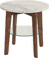 Retro Marble Top End Table - Bellemie