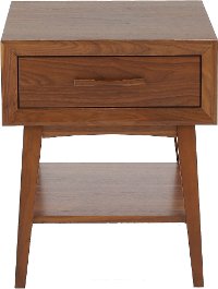 Transitional Light Walnut End Table - Venice