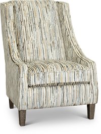 Transitional Cream and Multi Color Club Accent Chair - Janice