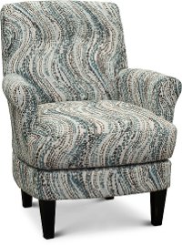 Charcoal, Blue and Cream Barrel Swivel Chair - Cerise