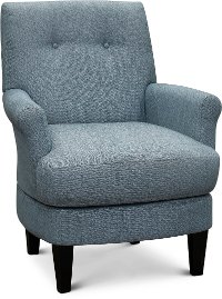 Powder Blue Transitional Barrel Swivel Chair - Cerise