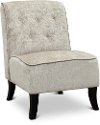 Clearance Champagne Shimmer Tufted Armless Chair - Alix