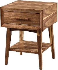 Transitional Light Walnut Small End Table - Venice