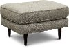 Mid Century Modern Black and White Pepper Ottoman - Zane