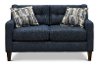 Contemporary Indigo Blue Loveseat - Brody