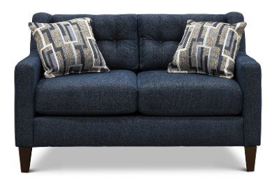 Contemporary Indigo Blue Loveseat - Brody