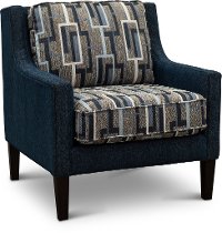 Contemporary Blue and Gray Accent Chair - Brody