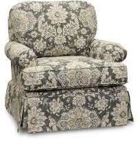 1550SG-BELMONTMETAL Gray and Cream Traditional Swivel Glider Chair - Paradigm