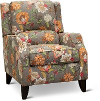 1799-BERKINTAUPE Taupe Floral Wingback Accent Chair - Rochelle