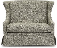 1506G-WHEELING Black and Light Tan Wingback Glider Settee - Weston-2