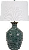 Clearance 29 Inch Blue-Green Ceramic Wave Pattern Table Lamp