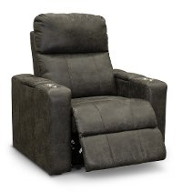 Badlands Charcoal Gray Home Theater Power Recliner - Headliner-2