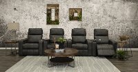 Charcoal Gray 4 Piece Power Home Theater Seating - Headliner-2
