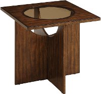 Modern Cherry Brown Wood End Table - Akita