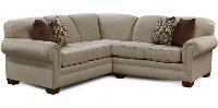 Beige 2 Piece Sectional Sofa with RAF Loveseat - Monroe