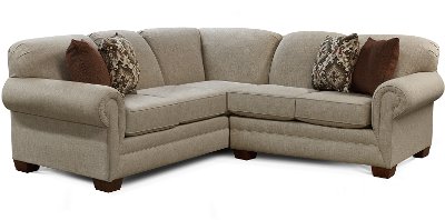 Beige 2 Piece Sectional Sofa with RAF Loveseat - Monroe