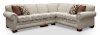 Beige 3 Piece Sectional Sofa with LAF Loveseat - Monroe