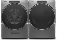 KIT Whirlpool Laundry Kit with Front Load Washer and Gas Dryer - Chrome