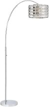 Chrome, Stainless and Crystal Arch Floor Lamp