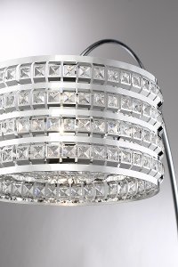 Chrome, Stainless and Crystal Arch Floor Lamp-2