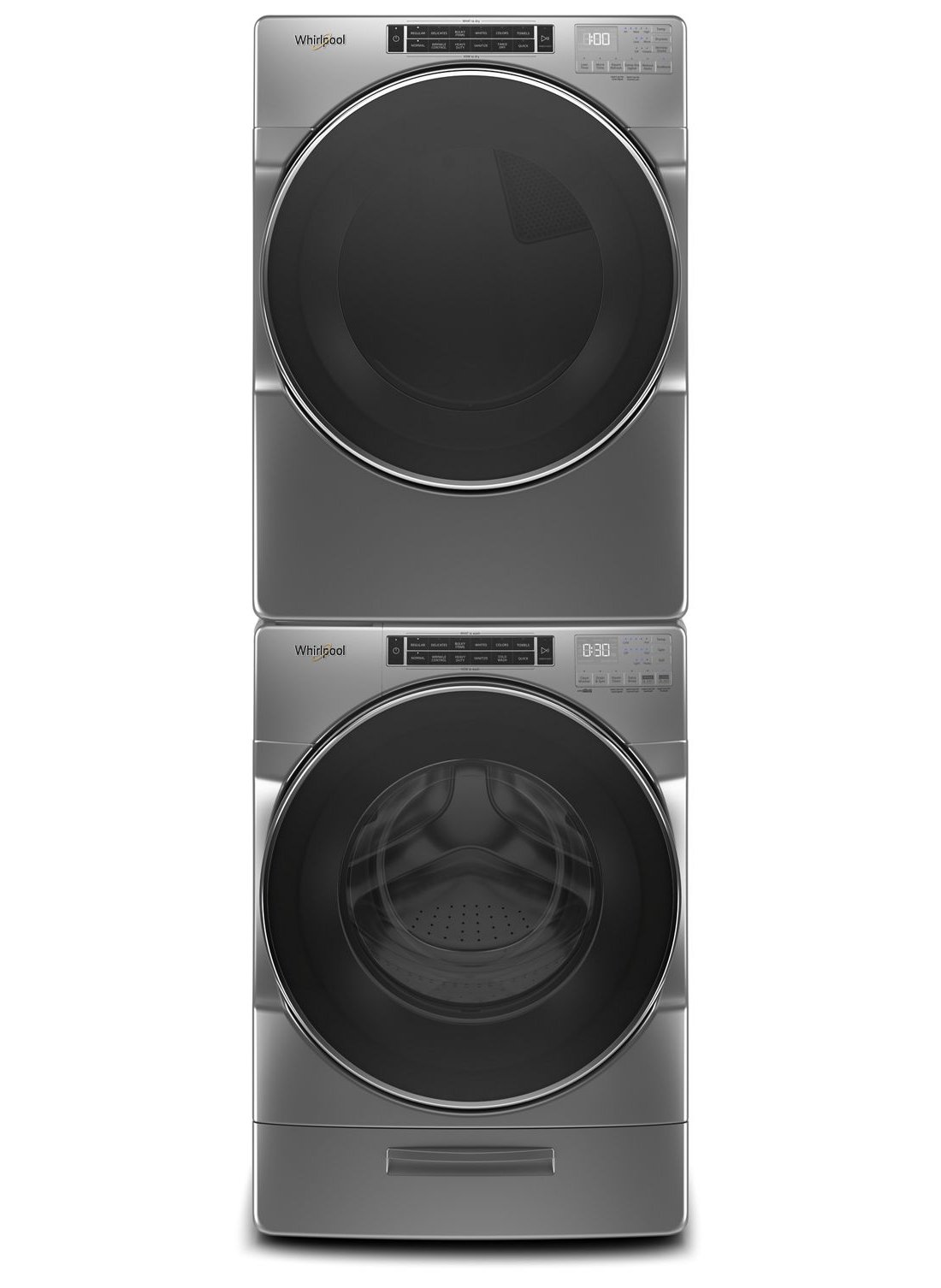 KIT Whirlpool Laundry Pair with Front Load Washer and Electric Dryer - Chrome-2