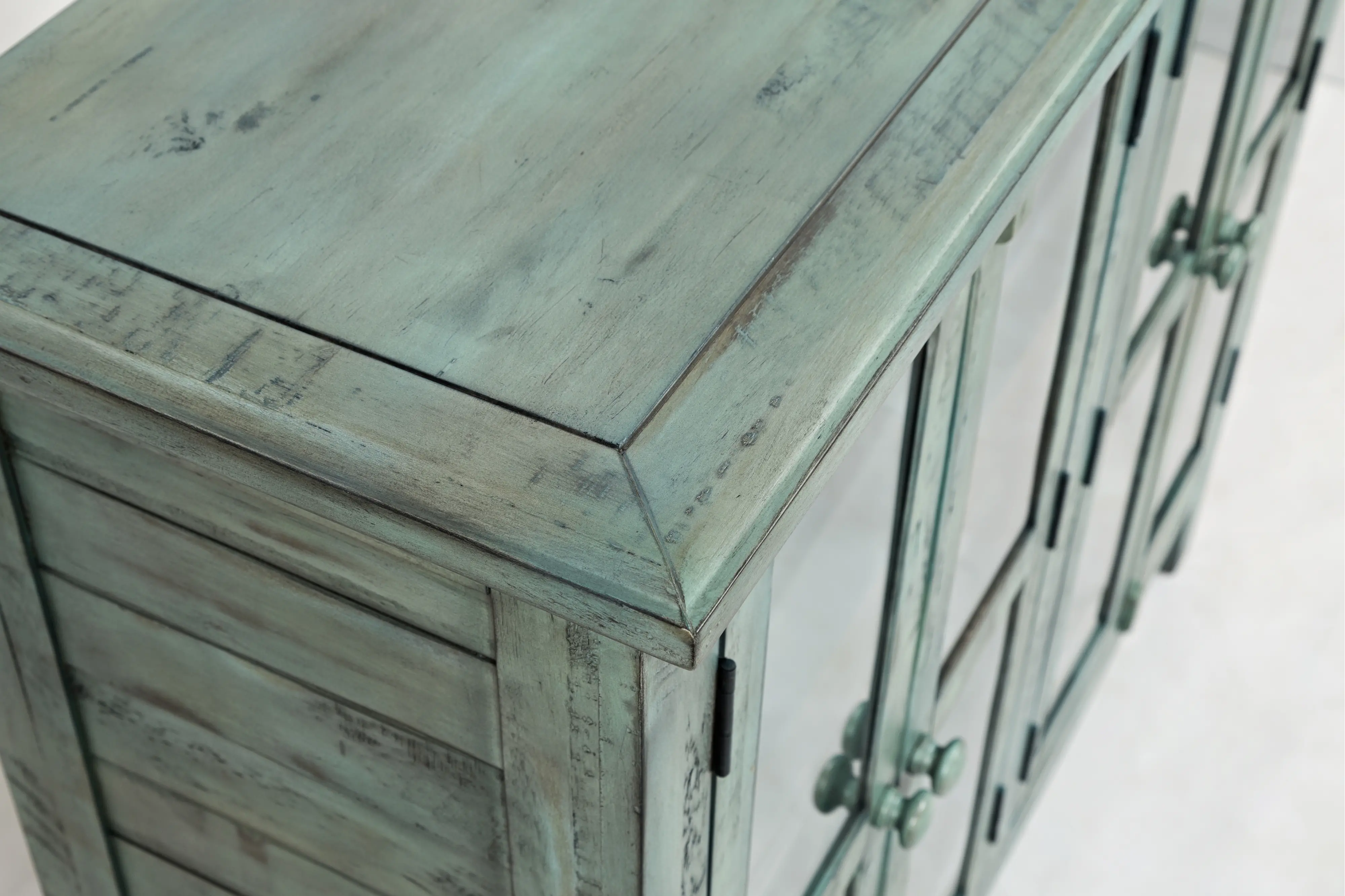 Rustic Shores Surfside Blue Accent Cabinet-5
