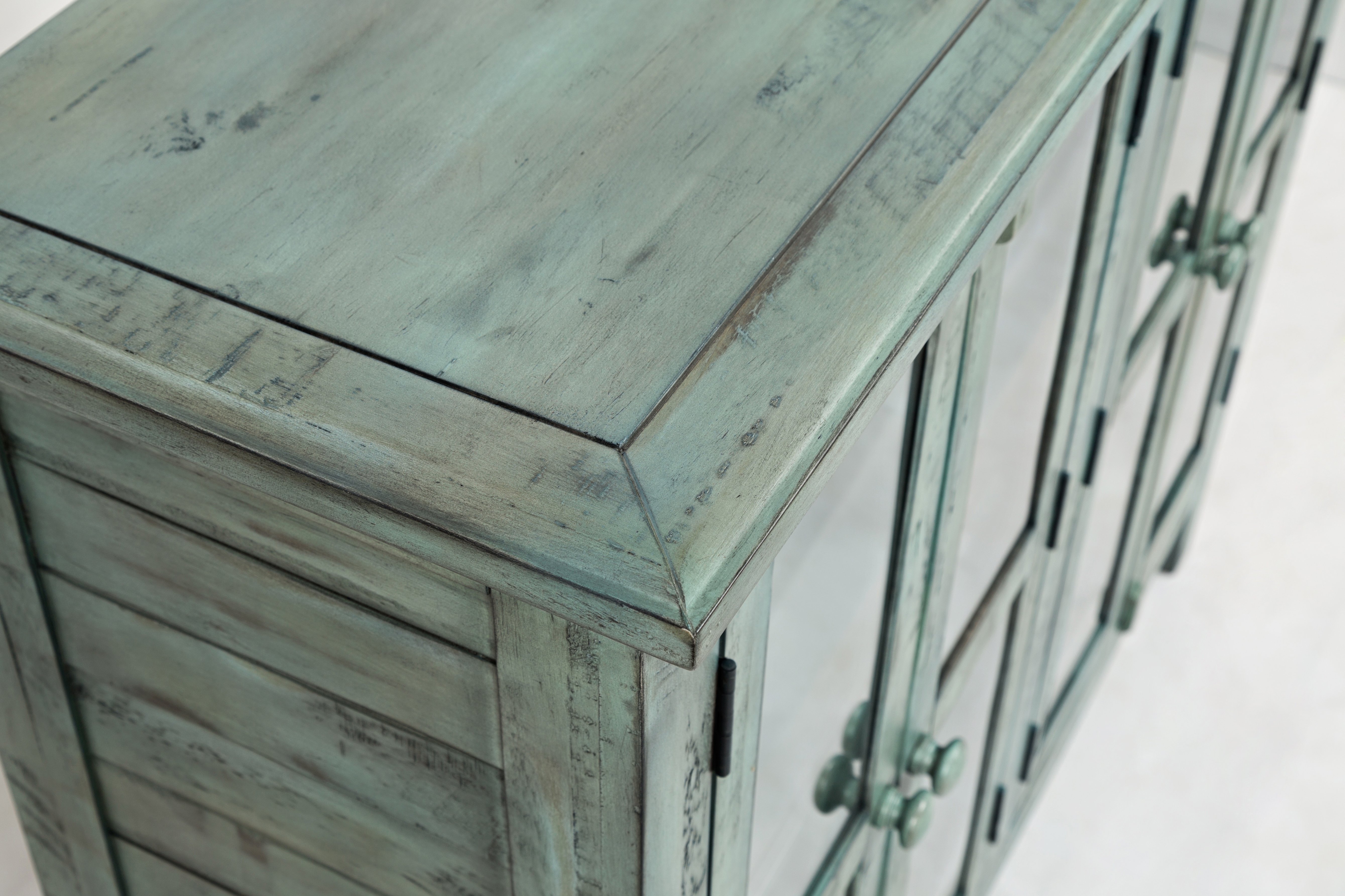 Rustic Surfside Blue Accent Cabinet - Rustic Shores-5