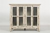 Antique Cream Scrimshaw Accent Cabinet - Rustic Shores