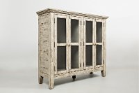 Antique Cream Scrimshaw Accent Cabinet - Rustic Shores-2