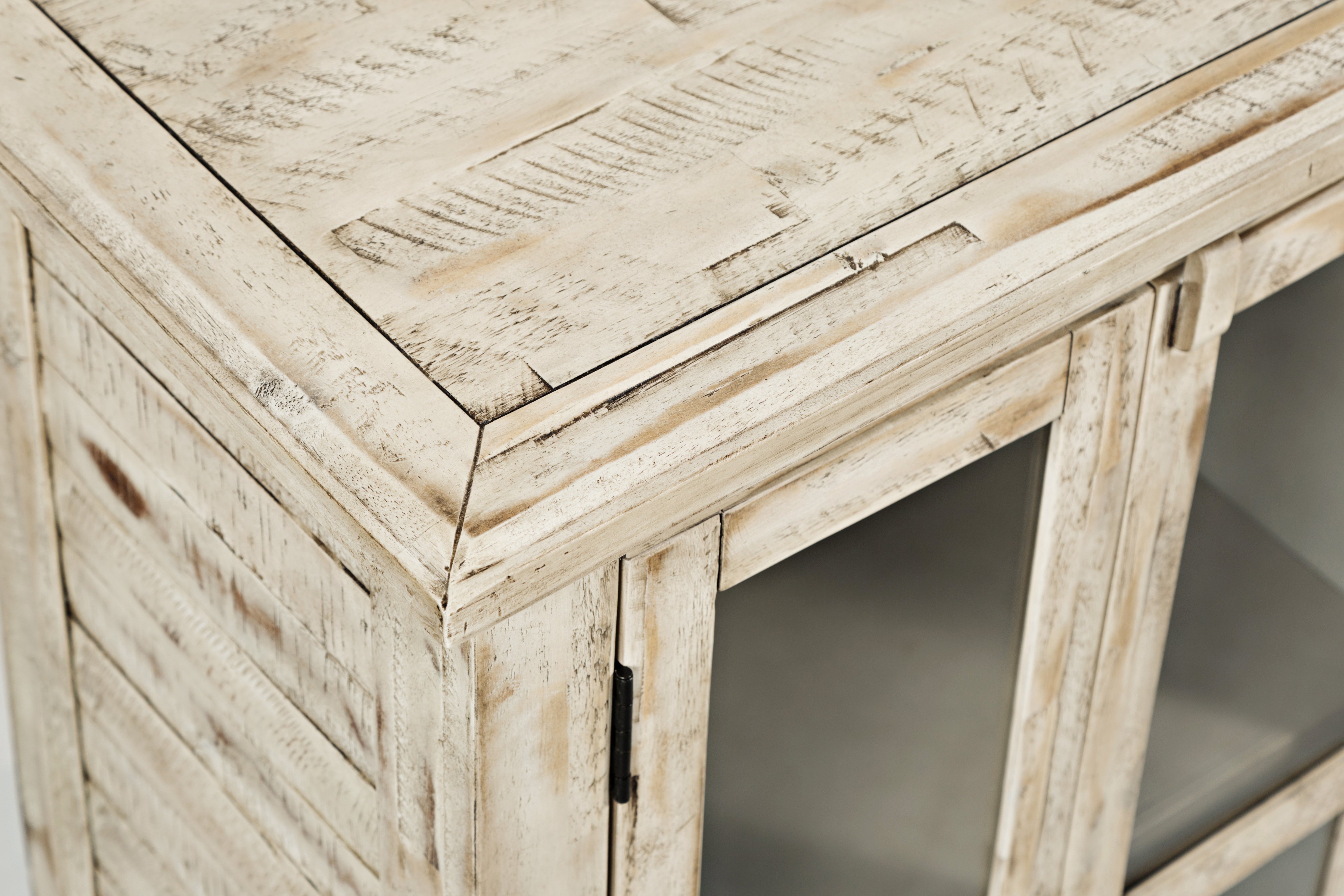 Rustic Shores Cream Scrimshaw Accent Cabinet-3