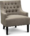 Clearance Taupe Linen Accent Chair with Nail Head Trim - Charisma