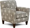 Contemporary Linen and Gray Accent Chair - Angie