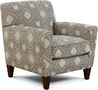 Contemporary Linen and Gray Accent Chair - Angie